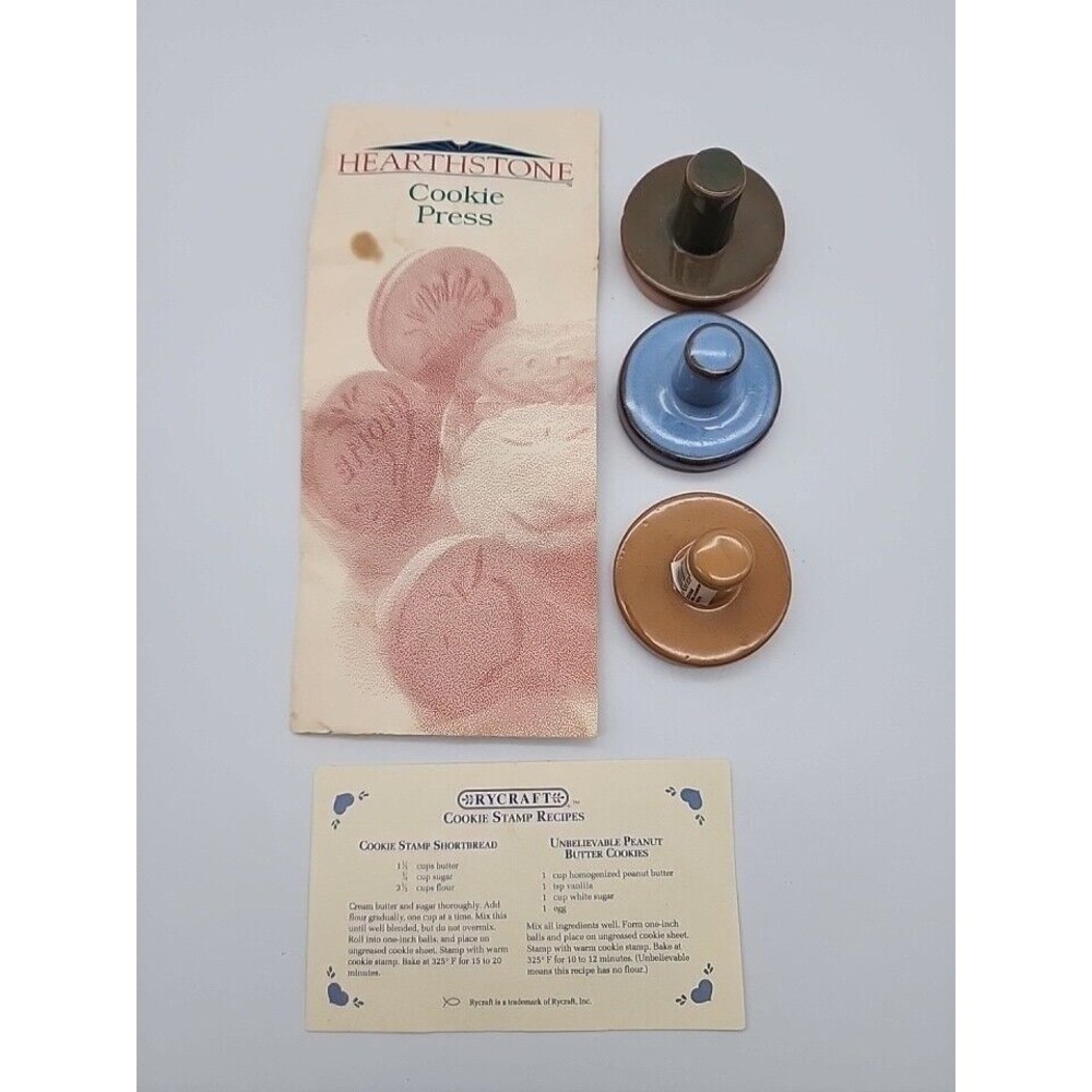 Wilton Hearthstone Cookie Press Set of 3 Pottery Cookie Presses Star Dove Angel